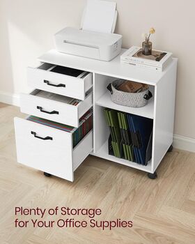 Three Drawer Filing Cabinet A4 Letter Size Documents, 4 of 12