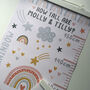 Personalised Pink Rainbow Stars Height Chart, thumbnail 3 of 5
