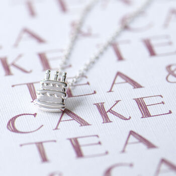 Sterling Silver Birthday Cake Necklace, 4 of 10