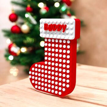 Personalised Lego Compatiblle Christmas Stocking, 3 of 5