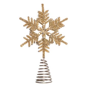 Champagne Gold Snowflake Christmas Tree Topper, 2 of 8