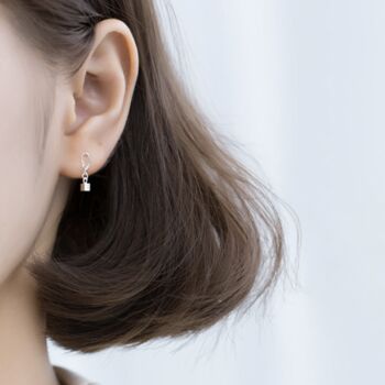 Sterling Silver Square Twist Drop Stud Earrings, 2 of 4