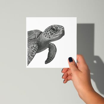Turtle Sealife Hand Drawn Greeting Card, 3 of 6