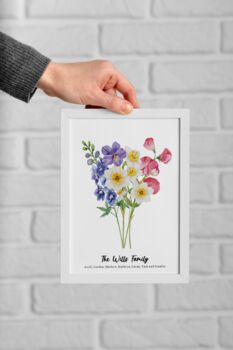 Personalised Birth Flower Family Print, 3 of 11