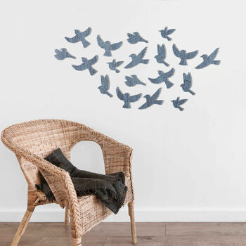 Wooden Flying Birds Flock Wall Decor For Modern Homes, 8 of 12
