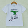 Personalised Dinosaur Footprints Birthday T Shirt, thumbnail 3 of 7