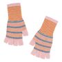 Calamine Tuck Stitch Fingerless Lambswool Gloves, thumbnail 2 of 4