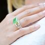 Silver Chrysoprase Cocktail Ring, thumbnail 2 of 7