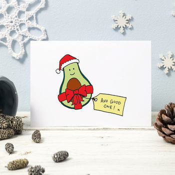 Avo Good One! Funny Avocado Christmas Card Pack, 2 of 2