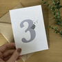 Illustrated Happy 3rd Birthday Card, thumbnail 3 of 5