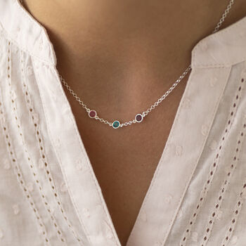Mini Family Birthstone Link Necklace, 8 of 11