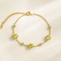 Emerald And Peridot Bracelet In Sterling Silver And Gold Vermeil, thumbnail 2 of 12