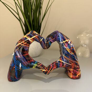Hand Crafted Resin Heart Hands, 3 of 5