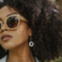 Cream Gold Rim Cat Eye Sunglasses, thumbnail 2 of 3