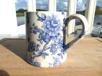 Tankard Mug In Blue Peony Imari Design, 4 of 6