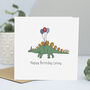 Dinosaur Birthday Card With Name And Age, thumbnail 1 of 3