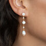 Gold Pearl Drop Earrings, thumbnail 1 of 8