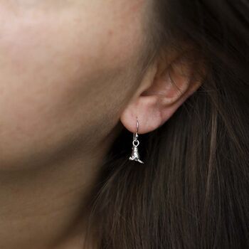 Sterling Silver Little Bird Dangly Earrings, 9 of 10