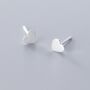 Brushed Sterling Silver Heart Stud Earrings, thumbnail 1 of 4