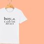 'Boy: Noise With Dirt' Definition T Shirt For Boys, thumbnail 8 of 12