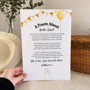Personalised Poem Print Birthday Gift For Aunt, 2 of 6