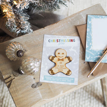 Gingerbread Man Christmas Pocket Hug And Postcard, 2 of 2