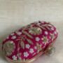 Hot Pink Raw Silk Oval Pearl Clutch Bag, thumbnail 7 of 10