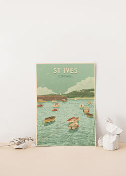 St Ives Cornwall Travel Poster Art Print, 2 of 8
