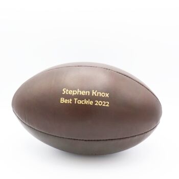 Personalised Vintage Leather Rugby Ball, 5 of 7