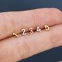 One Tiny Number Stud Earring In Sterling Silver, thumbnail 3 of 12