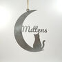 Cat Personalised Silhouette Steel Moon Crescent, thumbnail 8 of 8
