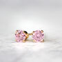 Pink Crystal Stud Earrings In Gold Or Silver, thumbnail 1 of 12