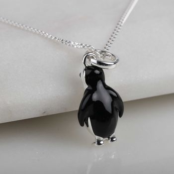 Personalised Solid Silver Penguin Necklace, 3 of 6