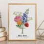 Personalised Birth Flower Mum's Bunch Print, thumbnail 9 of 10