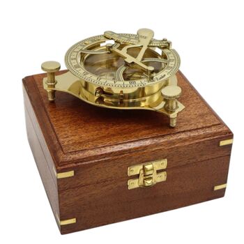 Personalised Four Inch Brass Sundial Compass, 2 of 11