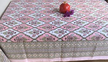 Gulmohar Table Cover Blue/Pink, 3 of 3