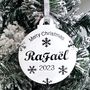 Merry Christmas Personalised Christmas Bauble, thumbnail 5 of 10