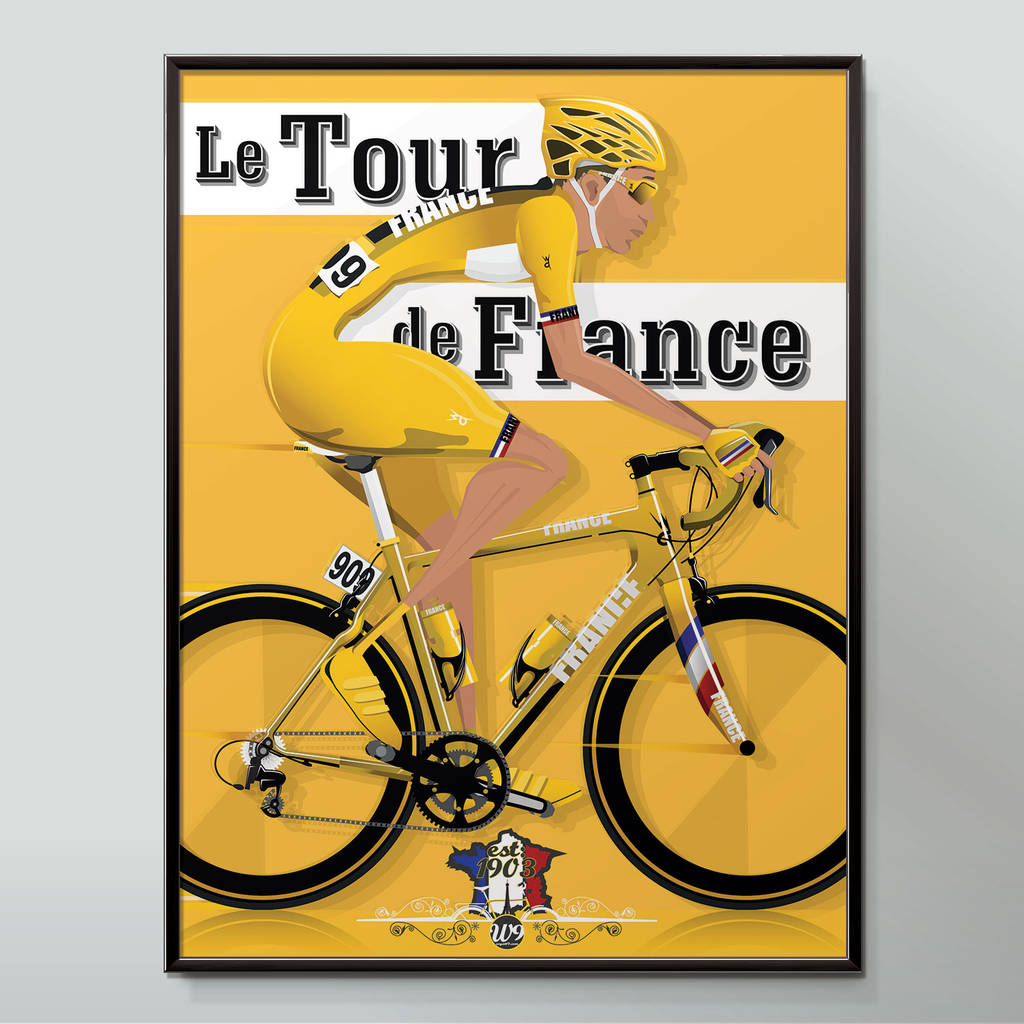 vintage style cyclist biycle bike poster art print by