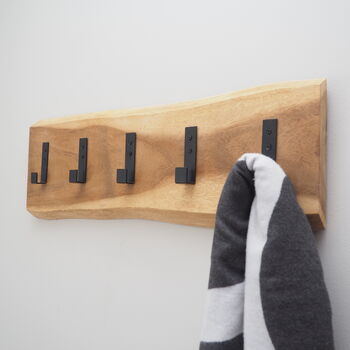 Natural Wood Coat Hooks Two Sizes, 2 of 5