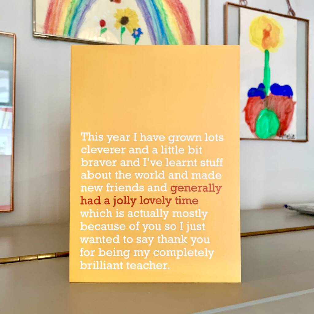 'Jolly Lovely Time' : Card For Teacher From Child, 1 of 4