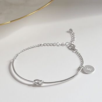 Sterling Silver Personalised Knot Bangle Bracelet, 2 of 7