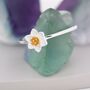 Sterling Silver Cute Blossom Daffodil Flower Ring, thumbnail 5 of 11