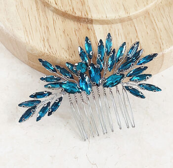 Turquoise Crystal Hair Comb, 2 of 3