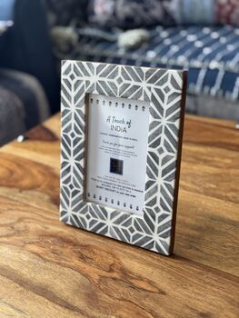 Table Top Picture Frame, Indian Block Print Fabric, 3 of 10