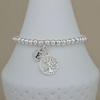Personalised Beaded Bracelet With Tree Of Life Charm, 2 of 5