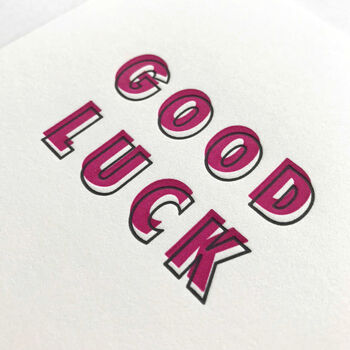 'Good Luck' Letterpress Card, 3 of 4