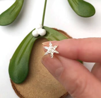 Personalised Mismatched Snowflake Initial Star Earrings, 5 of 12