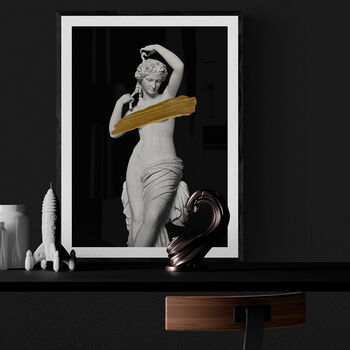 Censored Statue Graffiti Gold Brush Wall Art Print, 5 of 5