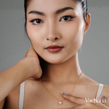 Natural Pearl Satellite Chain Gold Vermeil, Rhodium Necklace, 7 of 8