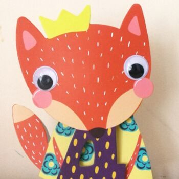 4th Birthday Card Sweet Fox With Wobbly Head And Eyes, 2 of 2